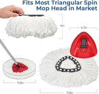 Matthew Cleaning 3Pack White Microfiber Spin Mop Replacement Head Compatible with EasyWring Spin Mop Replace Head-EasyWring High Absorbency,Machine Washable,Microfiber Spin Mop Refills