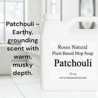 Patchouli Plant-Based Floor Cleaner Mop Soap – 32 oz | Streak-Free, Highly Scented, Concentrated Mop Solution for Tile, Vinyl, Hardwood & Sealed Floors | Non-Toxic, Eco-Friendly, Made in USA