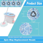 10 Pack Spin Mop Replacement Heads, Only Fit for RinseClean 2-Tank System, 100% Microfiber Spin Mop Refills,Spinning Mop Replace Head for Easy Wring Mop Floor Cleaning