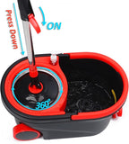 Mop and Bucket Set, Spin Mop and Bucket with Wringer, Mops for Floor Cleaning System, Stainless Steel 360 Floor Mop Bucket on Wheels, 3 Microfiber Mop Replacement Heads