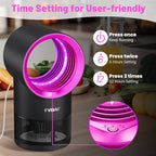 Fly Trap Indoor,Fruit Fly Traps for Indoors Mosquito Trap Indoor Insect Trap with Suction, Time Setting, Bug Light & 10 Pcs Sticky Glue Boards (Pink)