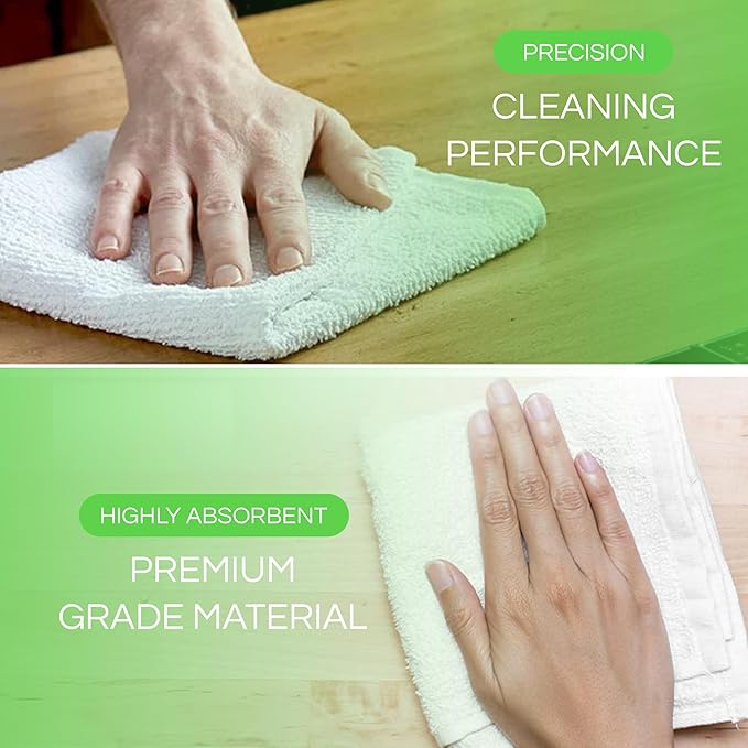 Towels N More 24 Pack 16x19 Bar Mop Towels White Absorbent Cotton Kitchen Towels - Quick Drying Towels - for Home, Restaurant, Bar Glass Cleaning Towels, Chef/Cook Etc. 30 oz