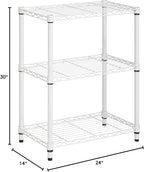 Steel Shelving Unit, 250-Pound Capacity Per Shelf, Adjustable Heights, Rust-Resistant, NSF-Certified for Pantry Organizers, Laundry Room Organization, Storage Shelves