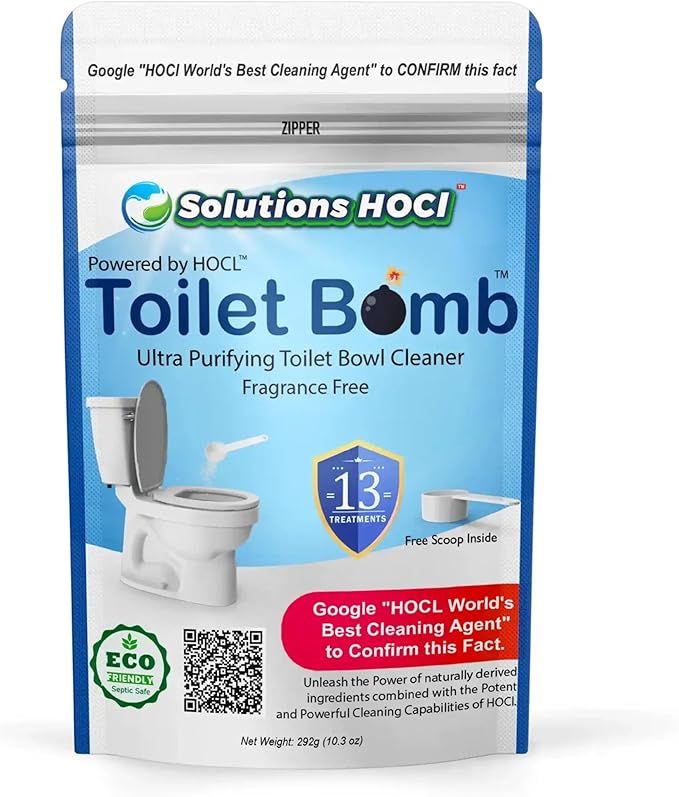 Solutions HOCL Power Clean with HOCL Toilet Cleaner Bomb - 13 Treatments Fragrance Free