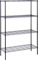 Honey-Can-Do 4-Tier Heavy-Duty Adjustable Shelves, Metal Storage Rack with 350-lb Shelf Capacity, Black, 18" W x 48" L x 72" H