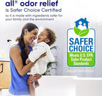 all Laundry Detergent Liquid, Free Clear for Sensitive Skin, Odor Relief, Unscented and Hypoallergenic, 2X Concentrated, 90 Loads