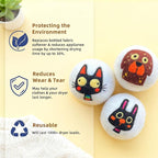 Reusable Wool Dryer Balls, 3.2-inch Handmade Felted Wool Balls (3-Pack), Softens Clothes, Naturally Reduces Drying Time and Static Electricity