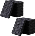 12 - Pack Non-Scratch Scrub Sponges - Sponges for Dishes and Washing Dishes, Cleaning Sponges for Kitchen Home Bathroom Cars, Funny Cut-Outs DIY for Kids (Black)