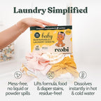 Roobi Baby Laundry Detergent Sheets. Specially Formulated for Sensitive Skin. Newborns, Infants & Toddlers Clothes. Peachy Lullaby Scent. Up to 128 Loads