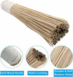 2 Pack Natural Bamboo Wok Brush 12-Inch Length, Traditional Kitchen Pan Cleaning Whisk Cleaning Brush Bamboo Scrubber (Flat Brush)