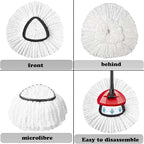 4 Pack Mop Replacement Heads for O-Ceda Mop Replace Head Spin Mop Heads Replacements, Microfiber Spin Mop Refills, Easy Cleaning Mop Head Machine Washable