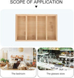 Creative Eyeglasses Storage Tray 4pcs Wooden Sunglasses Display Rack Organizer for Home and Office Eyewear Holder