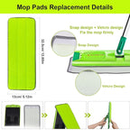 Replacement Microfiber Mop Pads for Libman Rinse 'n Wring Mop and Bucket System, Washable Reusable Wet & Dry Cleaning Refill Head for Multi-Surface Floor-12 Pack