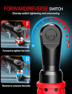 1/2 Inch Cordless Ratchet Wrench, for Milwaukee M18 Battery, 88Ft-Lbs, 0-400RPM, Electric Ratchet Wrench Set with Variable Speed Trigger, Reinforced Head, R&F Switch, 7 Sockets, 3/8" to 1/4" Adapter
