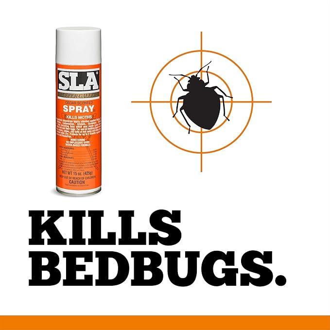 Reefer Galler SLA Cedar Scented Moth Repellent Spray, Kills Moths, Bed Bugs, and Pests on Contact, 15 oz (Pack of 6)