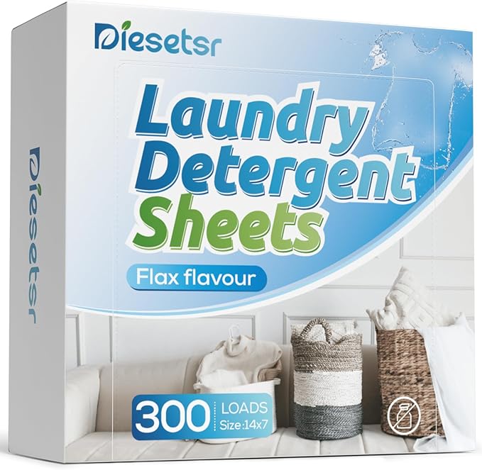 Laundry Detergent Sheets 150 Counts Travel Laundry Sheet ECO-friendly, 300 Small Loads Plastic-Free Clothes Washing Soap-Fresh Linen