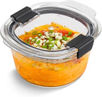 Rubbermaid Brilliance® Glass Round Leak-Proof 6-Piece Set Food Storage Containers, Food Containers with Lids, Meal Prep Containers