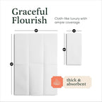 400-Pack BloominGoods Disposable Bathroom Napkins | Linen-Feel Guest Towels | Cloth-Like Hand Tissue Paper, White, 12" x 17"