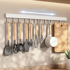 ZJchao Space Aluminum Kitchen Utensils Hanger Rack Organizer White (6 Hooks 30cm)