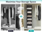 YOUDENOVA Hanging Closet Organizer, 6-Shelf Closet Hanging Shelves, Grey