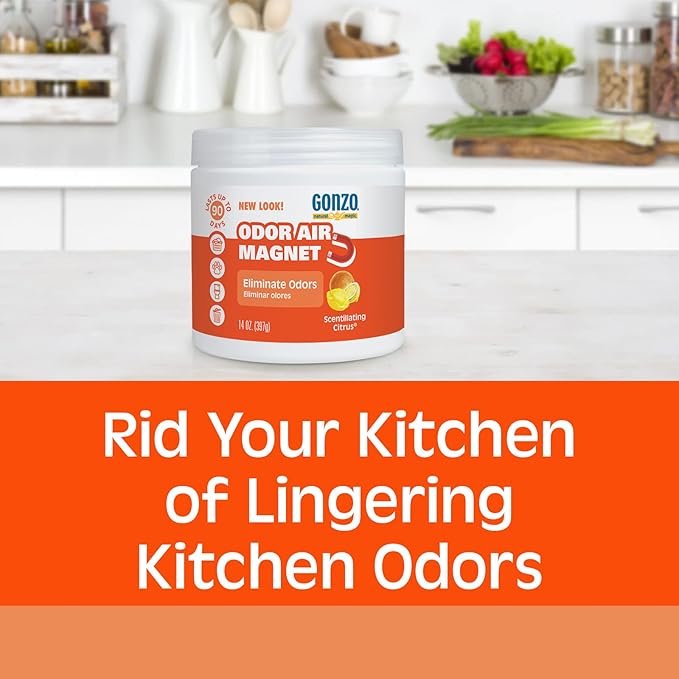 Gonzo Odor Absorbing Gel - 2 Pack - Odor Eliminator for Car Closet Bathroom and Pet Area, Captures and Freshens Odors - 14 Ounce