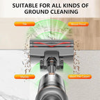 Cordless Vacuum Cleaner, 450W 48KPA 60Mins Vacuum Cleaners for Home,Anti-tangle Wireless Vacumm,Rechargeable Vacuum With Green Light,Powerful Stick Vacuum for Carpet/Hardwood Floors,Pet Hair,Black