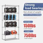 FDW 5 Tier 22L x 12W x 48H Pantry Shelves Adjustable Metal Shelves NSF Storage Rack Shelving Units for Kitchen Garage Small Places Commercial,Chrome