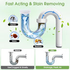 Drain Clog Remover, 268g Solid Pipe Cleaner Particle, Fast Acting Drain Cleaner for Kitchen Sinks, Bathtubs & Showers