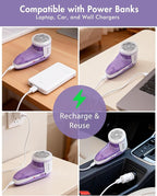 Ruidla Fabric Shaver Lint Shaver Defuzzer, Electric Lint Remover, Rechargeable Sweater Shaver with Replaceable Stainless Steel 3-Leaf Blades, Dual Protection, Removable Bin, (Micro-b Charging)