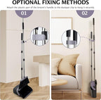 Broom and Dustpan Set, Dustpans with Broom Combo for Home, Heavy Dust Broom and Dustpan Combo, Long Handle Dust Pan and Broom Set for Kitchen, Office, Pet Hair, Charcoal Color, Pack of 1