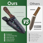 Hori Hori Garden Knife, Garden Tools with Sheath for Weeding, Planting, Digging, 7" Stainless Steel Blade with Cutting Edge, Full-Tang Wood Handle with Hanging Hole