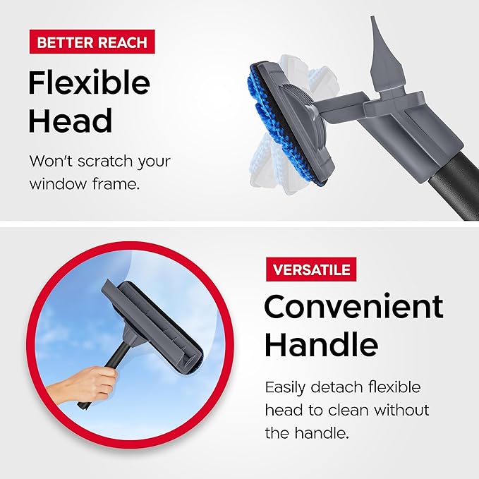 Tyroler Professional Window Squeegee for Home, 12"-80" Long Squeegee for Window Cleaning, 2-in-1 Window Cleaning Squeegee Kit, Indoor & Outdoor Window Cleaner Tool for High Windows & Glass