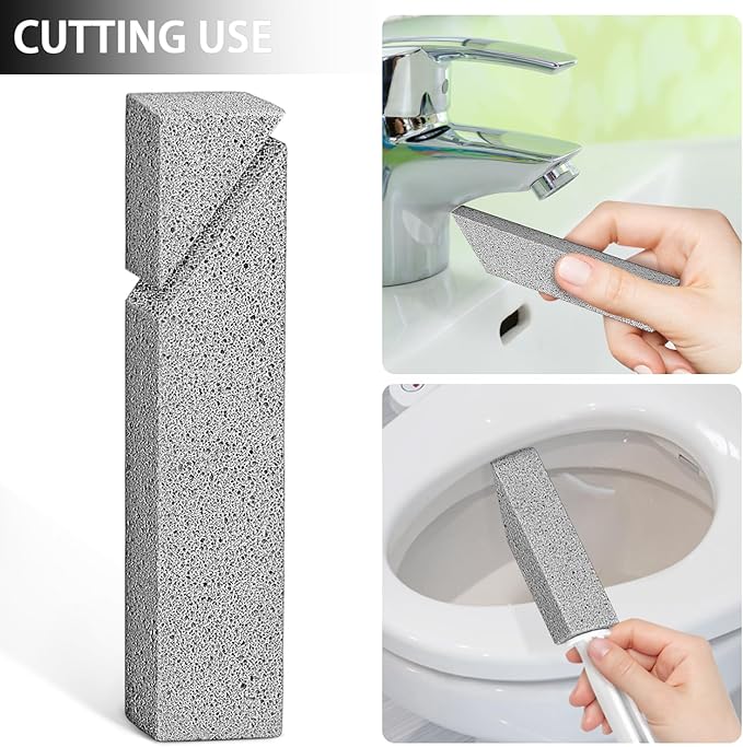 Pumice Stone, ARRITZ 7pcs Scouring Stick with Handle for Removing Calcium Buildup, Hard Water Rings and Rust, Suitable for Cleaning Toilet, Sink, Bathtubs, Tile, Stove, Grill