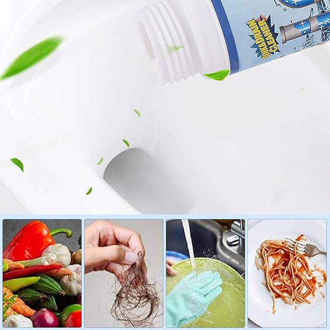 Sink & Drain Cleaner, Drain Cleaner Powder, 3.9 oz Bottle, Sewer Pipe Maintainer for Kitchen, Bathtub, Shower Drains (3Bottles)