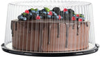 9" Plastic Disposable Cake Containers Carriers with Dome Lids and Cake Boards | 3 Round Cake Carriers for Transport | Clear Bundt Cake Boxes/Cover | 2-3 Layer Cake Holder Display Containers