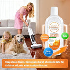 Floor Cleaning Solution Compatible with Tineco – Orange Floor Cleaner – Long-Lasting, Subtle Fruit Scent– For All Cordless Wet/Dry Vacuum Mop Cleaner & Robot Vacuums with Mopping (2 Bottle)