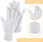 Patelai 3 Pairs Microfiber Plant Dusting Gloves Leaf Cleaning Gloves for Indoor Plants, Blinds, Furniture, House (White,Medium)