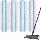 H2prO Mop Pads Replacements Compatible with Flat Mop System, Replace Mop Heads for Mop, Machine Washable Reusable Microfiber Pad Refills for Floor Cleaning (4 Pack)