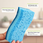 AIDEA Sponges Kitchen, Non-Scratch Scrub Sponge, 12Count, Sponges for Non-Stick Cookware, Kitchen Sponge for Dishes, Cleans Fast Without Scratching, Cleaning Power for Kitchen, Bathroom, Household