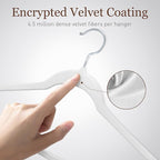 Velvet Hangers 50 Pack, Slim Non-Slip Clothes Hangers Space-Saving for Closet, Heavy Duty for Pants, Coats, Skirts, Jeans, Sweaters and More, Nylon-Flocked, White