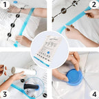 Amazon Basics Vacuum Storage Bags with Hand Pump for Travel, Space Saving Compression Bags for Clothes and Blankets, Clear, 12 Pack (3 Small, 3 Medium, 3 Large & 3 Jumbo)