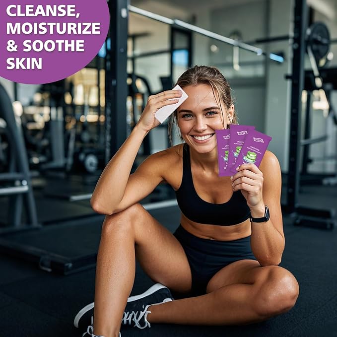 300 Pcs Body Wipes Individually Wrapped(8" x 9.5"),Shower Wipes for Adults Bathing No Rinse,Personal Cleansing Wipes for Travel Gym,Bulk Deodorant for Homeless