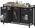 Heybly Laundry Hampers, 3 × 15 Gal (171 L) Laundry Basket with Large Desktop Sorter for Laundry Room organization, Bathroom and Dorm Laundry Bags on Storage Shelf Greige HLH003SG