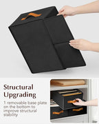 Homsorout Clothes Organizers and Storage - 4/5/7 Grids Fabric Jeans Organizer with Handles, Foldable Closet Organizers Dividers, Wardrobe organizer for Pant, Sweater, T-shirt, Scarf, 6 Pack, Black
