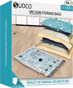 Vacuum Storage Bags with Electric Pump, Compression Packing Bags for Travel Luggage, Space Saver for Clothing Clothes Bedding Blankets Pillows, 10 Jumbo