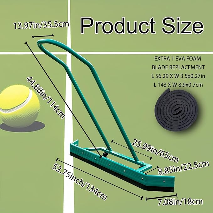 Sport Tennis Court Squeegee Aluminum Alloy Court Squeegee Rain Shuttle for Sports Court Water Wiper Device Water Remover Stadium Dust Collector Wiper Green