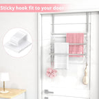 Over The Door Towel Rack,Towel Rack with Hooks for Door Hanging, Door Towel Bar, Over Door Towel Racks for Bathroom (Brush Nickel)