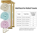 Towel Rack with Metal Shelf and 3 Hooks, Bethom Towel Racks for Bathroom Wall Mounted, Metal Gold Bath Towel Holder Storage Wall for Small Bathroom