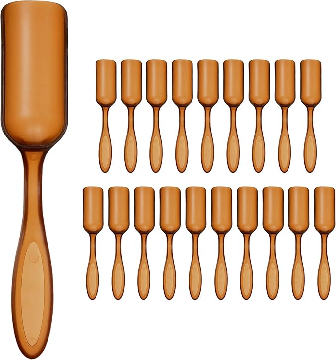20-Pack Mini Gardening Shovel Spoons, Plastic Garden Soil Scoops for Cultivation Digging Transplanting/Flower Planting/Plant Succulent, Colorful Small Gardening Tools [Brown]