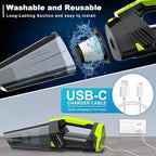 Blestan Cordless Car Vacuum Lightweight High Power Handheld Vacuum Cleaner with LED Light, Hand Vacuum for Car Home Office and Pet Hair, Blackgreen